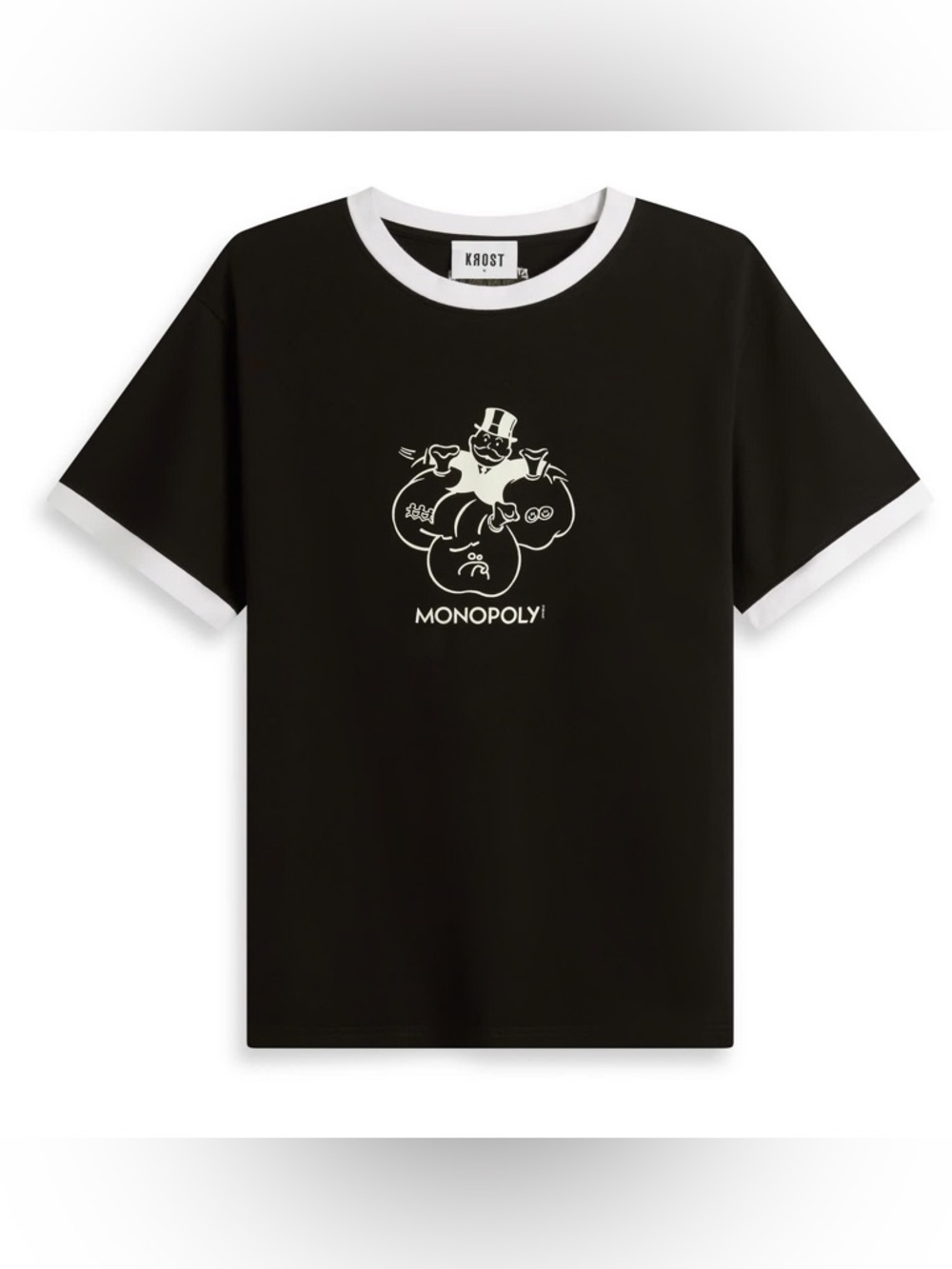 KROST x MONOPOLY Community Well-Being Graphic Ringer T-Shirt Small 100% Cotton